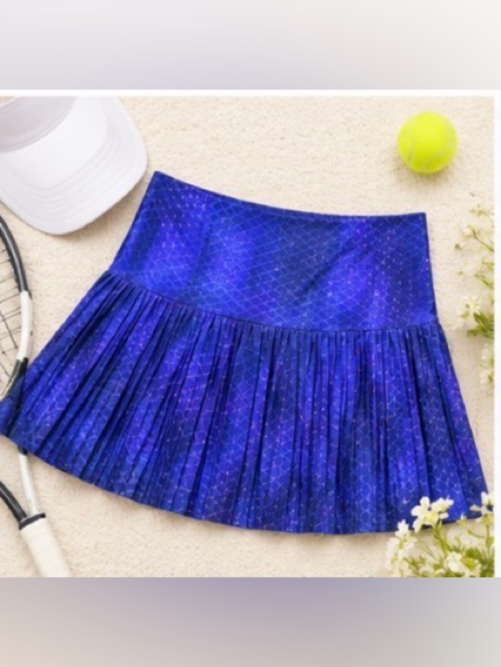Lucky in Love Blue Purple Pleated Tennis Pickleball Skort Built In Shorts M - Picture 3 of 6